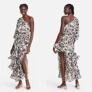 ALEXIS for Target one shoulder botanical ruffle dress